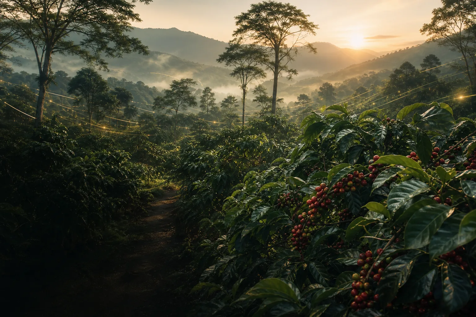 Highland coffee landscape in Aceh Gayo